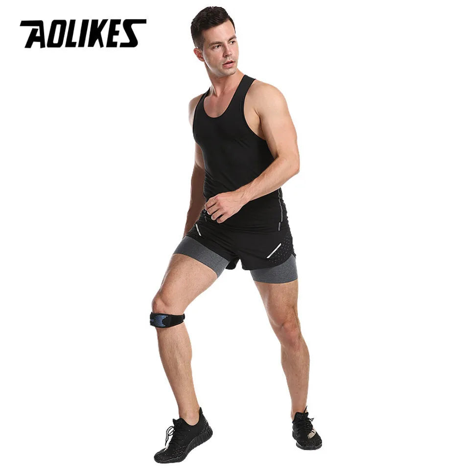 AOLIKES 1PCS Patella Tendon Knee Straps, Knee Brace Knee Support Patellar Stabilizer for Running Hiking Tennis Jumping Arthritis