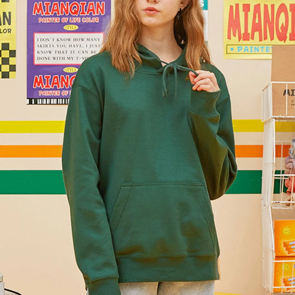 Autumn Unisex Classic Versatile Solid Color Clothing Pullover Casual Color Warm Polyester Hoodie Long Sleeve Sweatshirt S-XXL