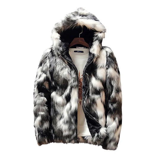 Winter Faux Fur Thick Mens Jackets & coats Fashion Men and Women Couples Warm and Comfortable Clothing Slim Gray Men Coat S-4XL