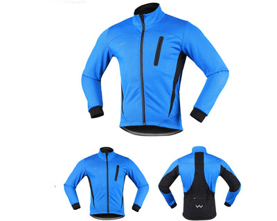 ARSUXEO Men's Thermal Cycling Jacket Winter Warm Up Fleece Bicycle Clothing Windbreak Waterproof Bike Motorcycle Raincoat 16H