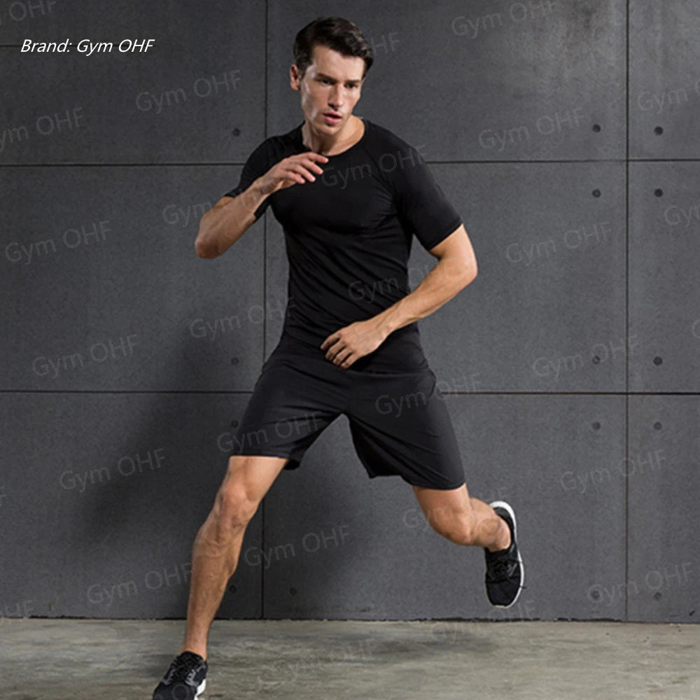 Men MMA Boxing Shorts Compression T Shirt Pants  Sportswear Spider