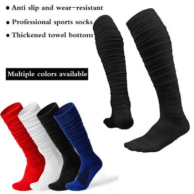 1 Pairs Scrunch Football Socks Non Slip Men Football Socks Extra Long Socks Soccer Socks Over The Knee Athletic