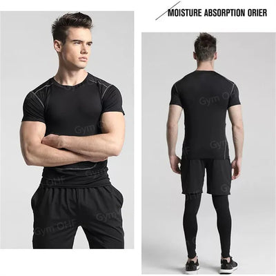 Men MMA Boxing Shorts Compression T Shirt Pants  Sportswear Spider