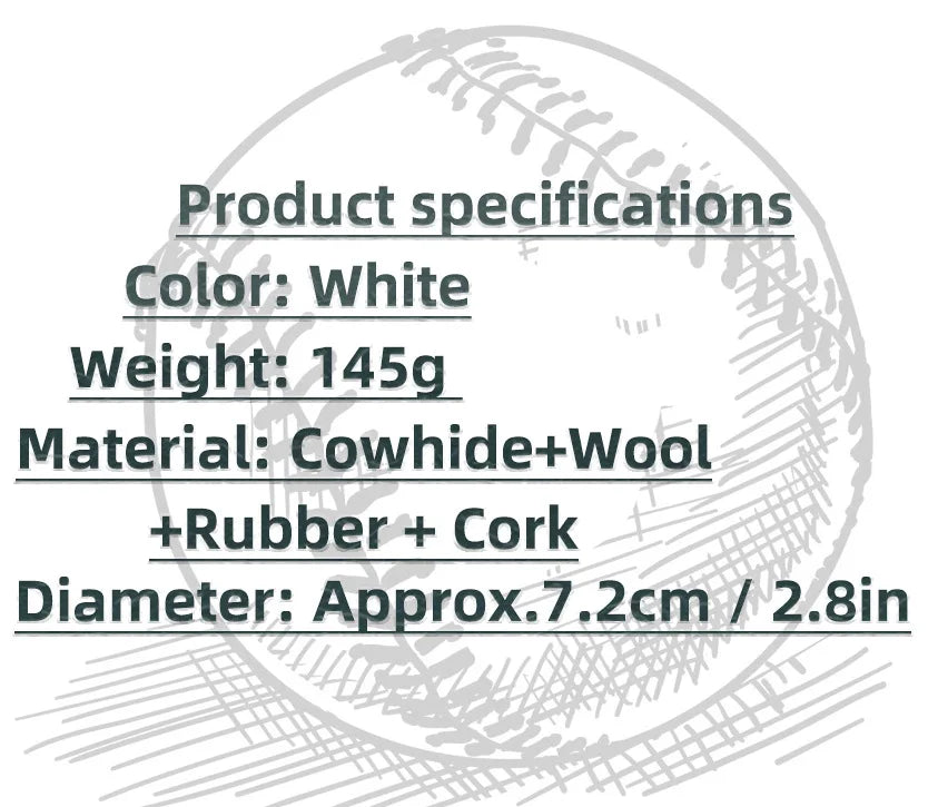 HQ Cowhide Baseball No. 9 inch cork inner Hardball Training Handmade Balls Fitness Products White Baseballs sports Men Practice