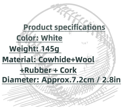 HQ Cowhide Baseball No. 9 inch cork inner Hardball Training Handmade Balls Fitness Products White Baseballs sports Men Practice