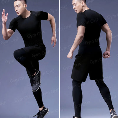 Men MMA Boxing Shorts Compression T Shirt Pants  Sportswear Spider