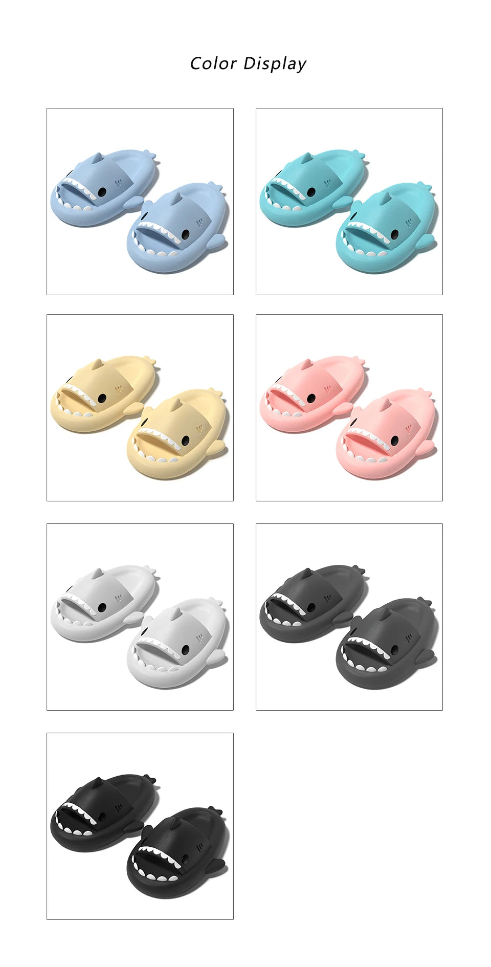 Feslishoet Shark Slippers Soft Beach Cloud Platform Women Indoor Bathroom Slides Summer Mules Outside EVA Men Shoes