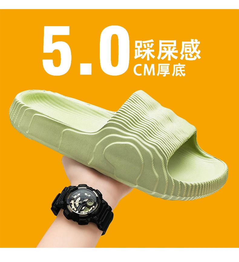 Soft Home Slippers Couple Summer Indoor Skid Proof Bathroom Slippers Sandals Hotel Solid Color Men Women Flip Flops Flat Shoes