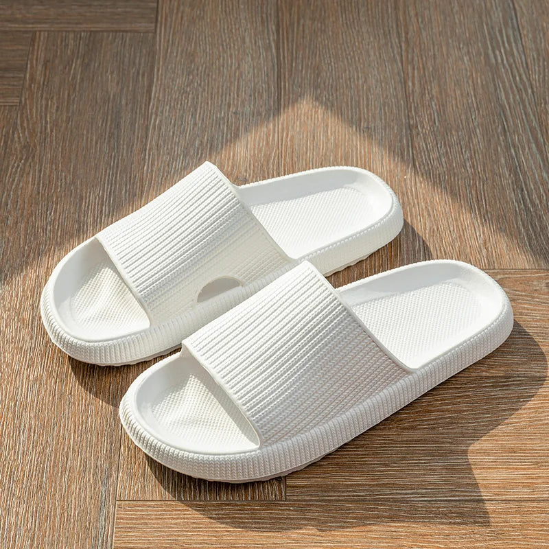 Support shoes home bathroom bath slippers female non-slip thick soles step on shit outside wearing sandals men