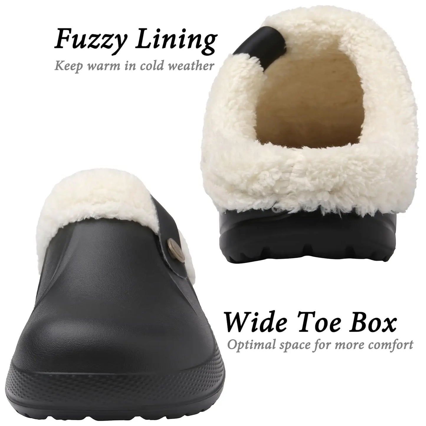 Kidmi Fashion Men Fur Shoes Winter Fuzzy Men Garden Shoes Soft Waterproof Shoes For Men Indoor and Outdoor Antiskid Houes Shoes