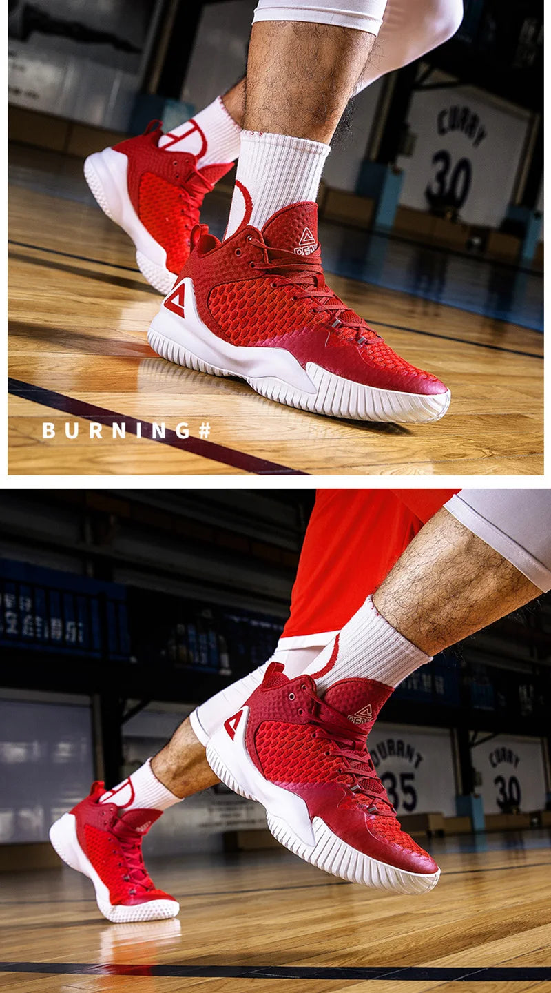 PEAK Lou Williams Basketball Shoes Men Cushion Zapatillas Durable Non-slip Outsole Outdoor Training Sport Sneakers Plus Size