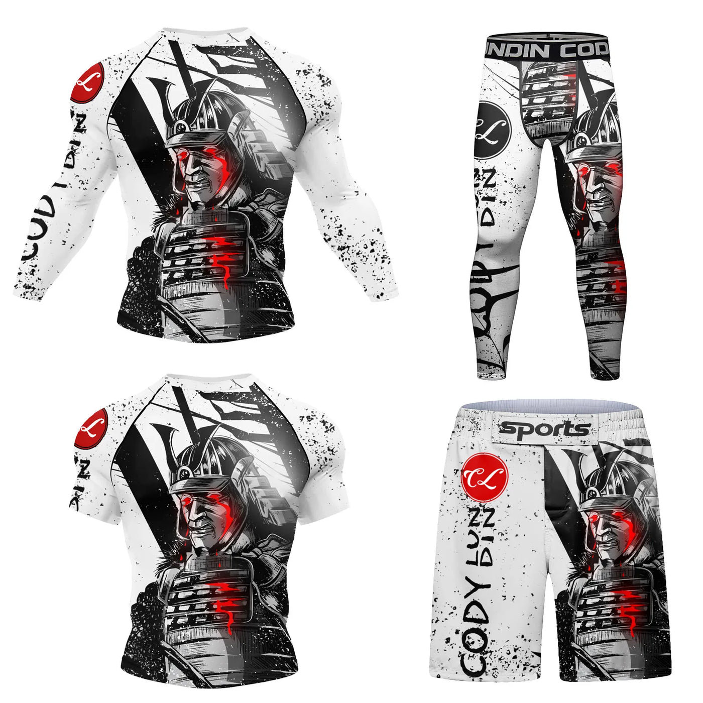 Cody Men Sportsuit With Graphic  Jiu jitsu No Gi Rashguard With Leggings MMA Shorts Bjj Fight Athletic Tracksuit Boxing Jersey