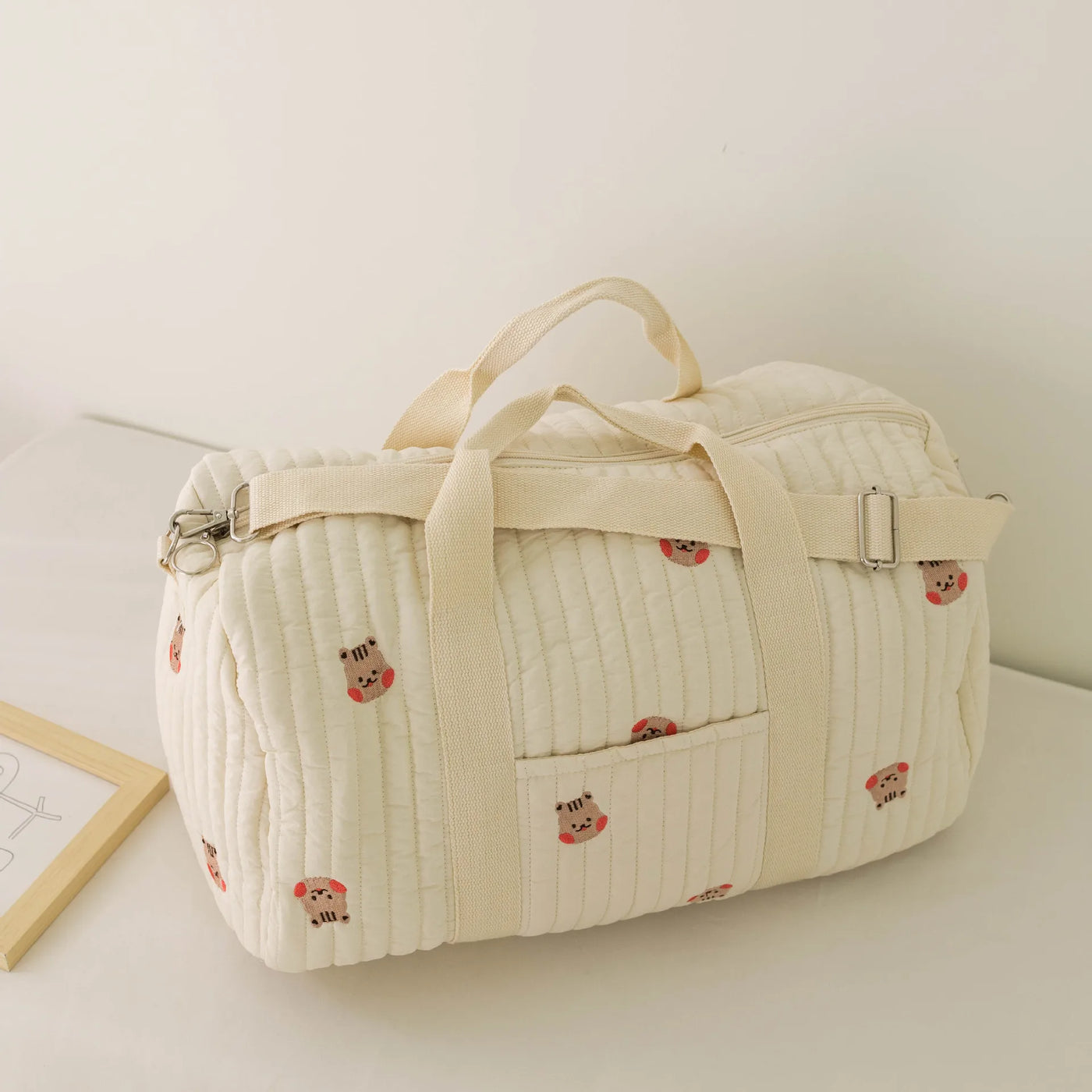 Name Custom Mommy Bag, Little Bear Mother and Baby Bag, Large Capacity Outgoing Storage Bag, Embroidered Handheld Crossbody Bag