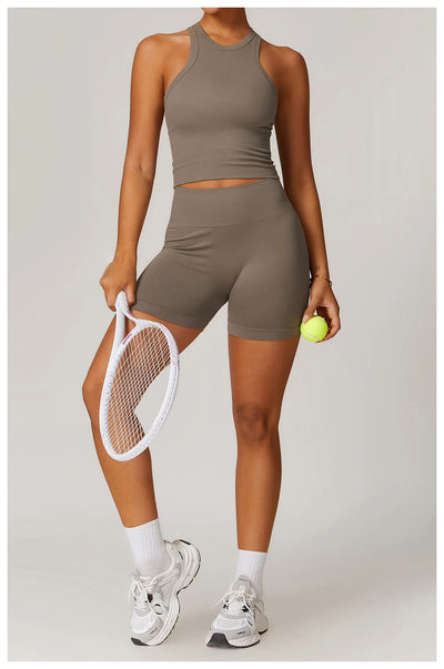 Seamless Athletic Wear Women's Clothes 2 Pieces Yoga Set Workout Sportswear Gym Clothing High Waist Leggings Fitness Sports Suit