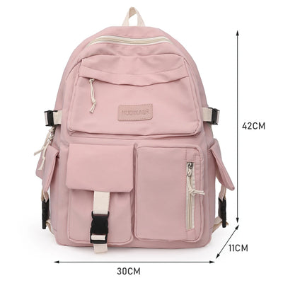 Nylon Bookbags with Plush Pendant Summer Backpack