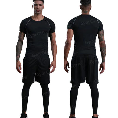 Men MMA Boxing Shorts Compression T Shirt Pants  Sportswear Spider