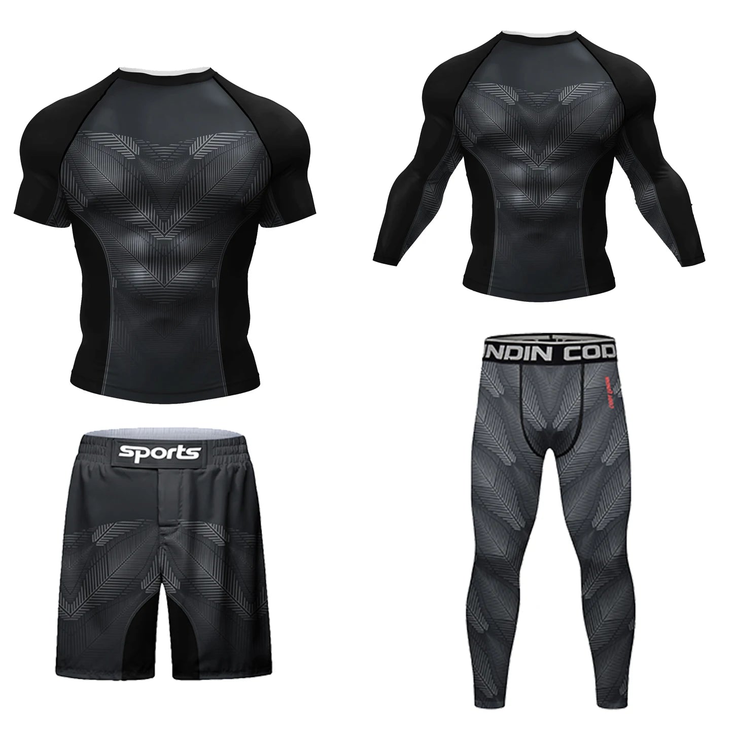 Hot sale Cody Lundin Durability MMA BJJ Rash Guard Tight Exercise Jogging T-Shirts+Pants 3D Print Compression Boxing Tracksuit