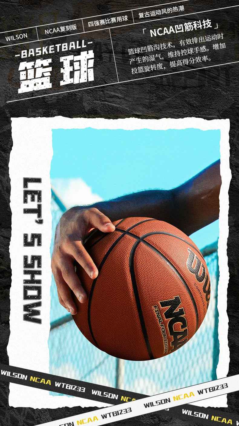 New Wilson NCAA Genuine Wear-resistant PU Sphere 7 Indoor and Outdoor NCAA Championship Basketball