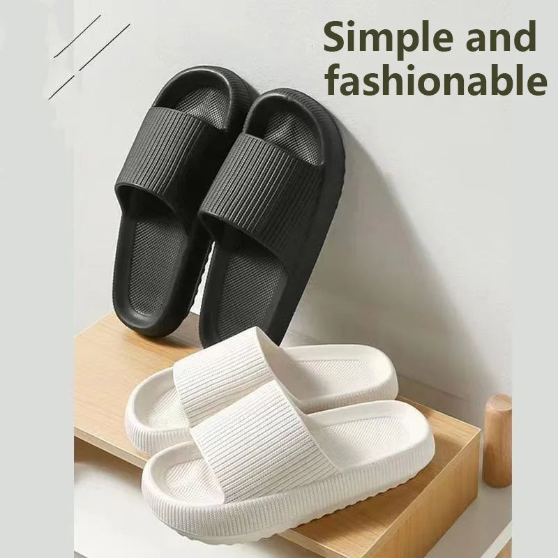 Support shoes home bathroom bath slippers female non-slip thick soles step on shit outside wearing sandals men