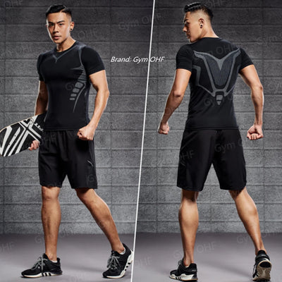 Men MMA Boxing Shorts Compression T Shirt Pants  Sportswear Spider