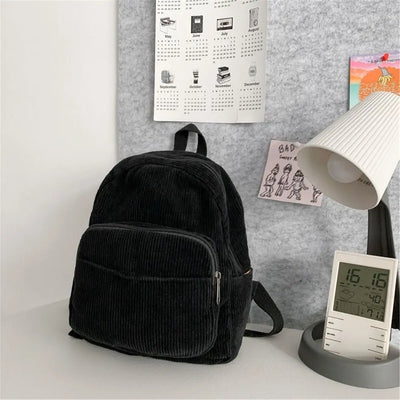 Casual Small Backpacks Aesthetic Corduroy Mini Backpack Purse Japanese Style Travel Roomly Double Shoulder Bags New Hot