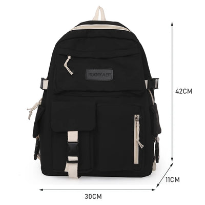 Nylon Bookbags with Plush Pendant Summer Backpack