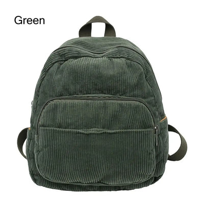 Casual Small Backpacks Aesthetic Corduroy Mini Backpack Purse Japanese Style Travel Roomly Double Shoulder Bags New Hot