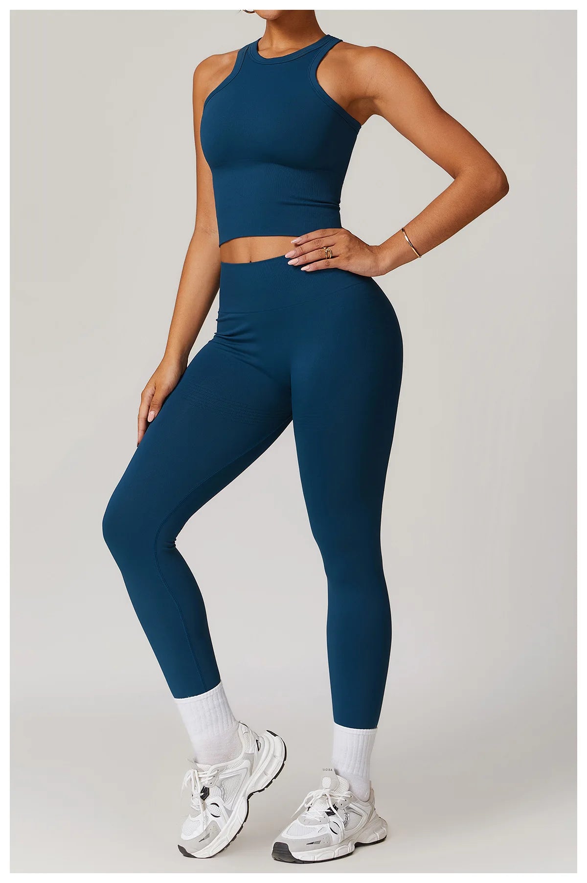 Seamless Athletic Wear Women's Clothes 2 Pieces Yoga Set Workout Sportswear Gym Clothing High Waist Leggings Fitness Sports Suit