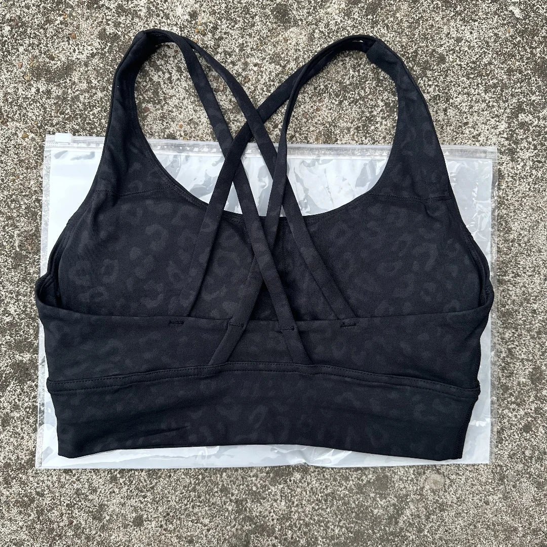 Solid Color Women Cross Back Fitness Underwear Soft Fitness Sport Bra Top Gym Yoga Athletic Workout With Chest Pad Comprehensive