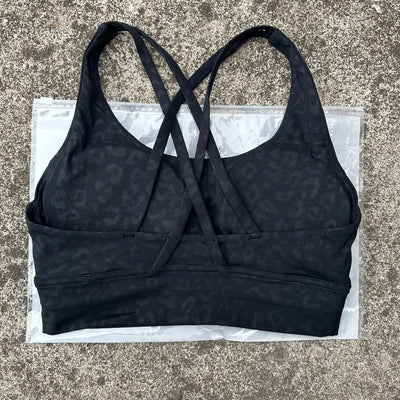 Solid Color Women Cross Back Fitness Underwear Soft Fitness Sport Bra Top Gym Yoga Athletic Workout With Chest Pad Comprehensive