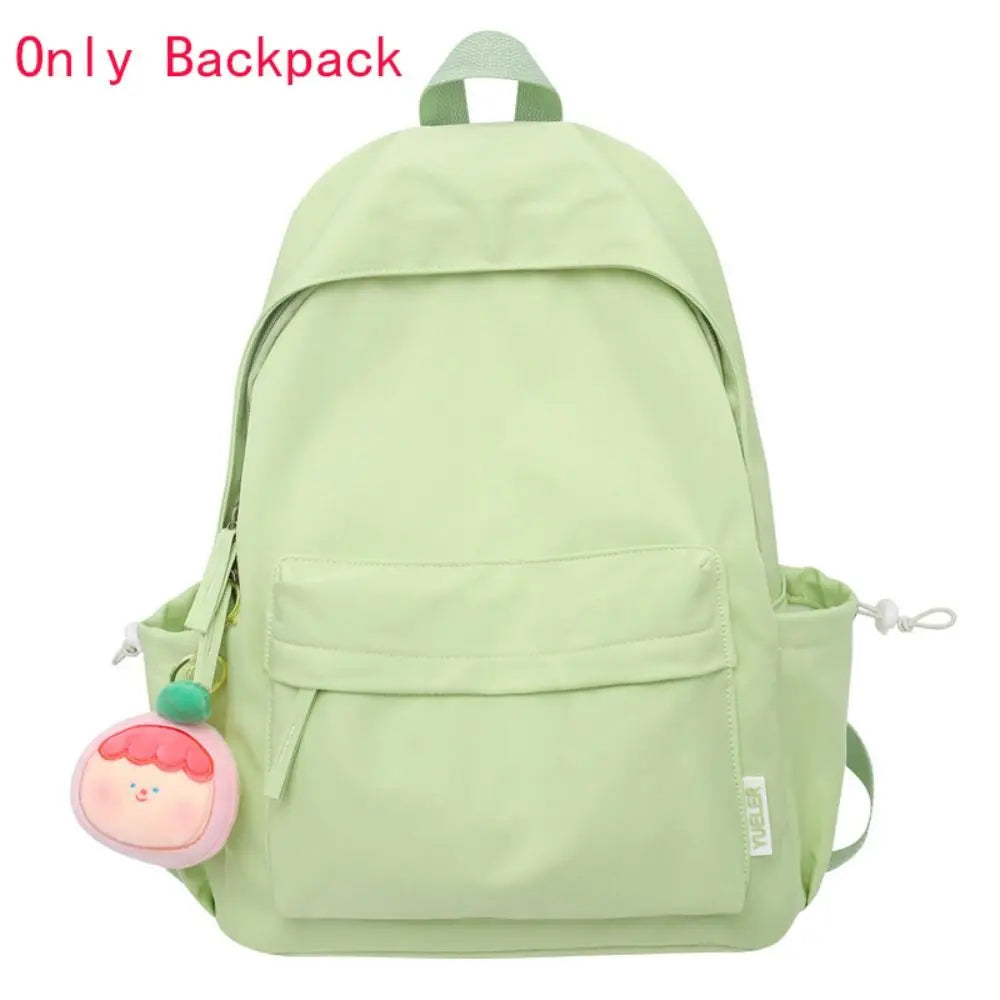 Backpack Casual Canvas Book Backpack Green Adjustable Strap