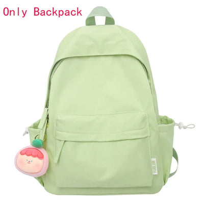 Backpack Casual Canvas Book Backpack Green Adjustable Strap