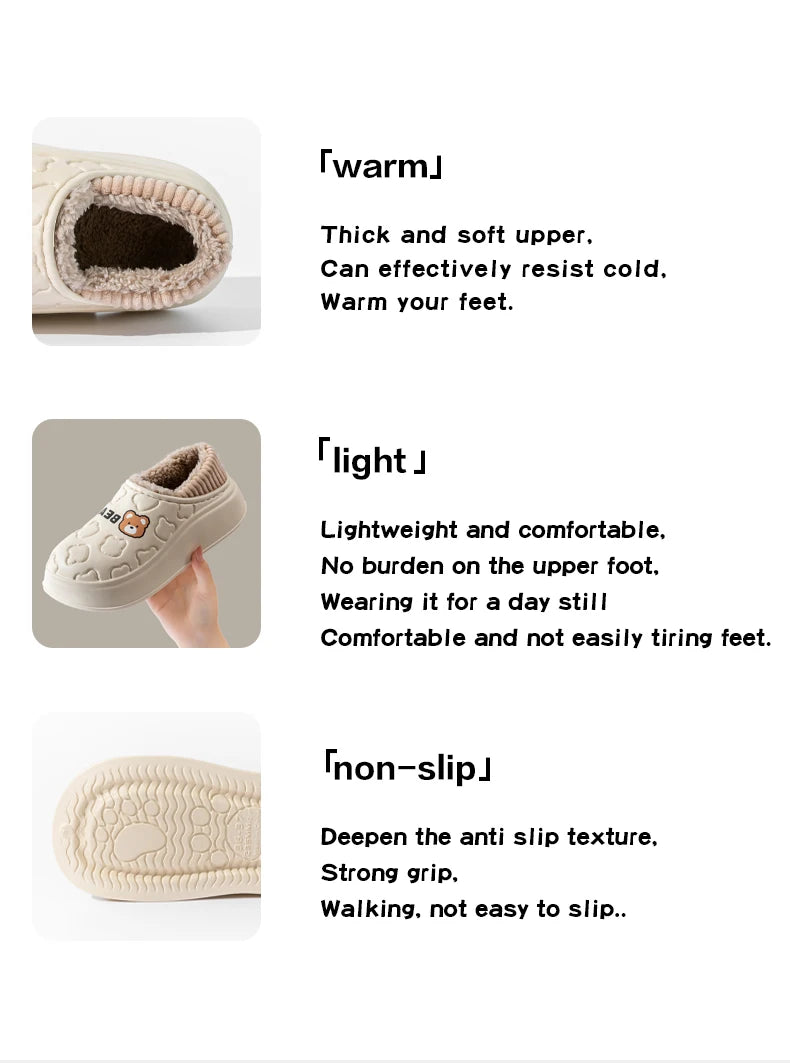 Waterproof cotton slippers for women in winter, new style for outdoor wear, non slip home insulation bag, and couple cotton shoe