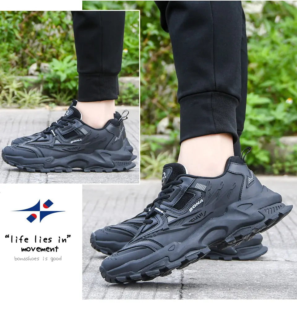 BONA 2023 New Designers Anti slip and wear-resistant Classics Running Shoes Athletic Sport Shoes Men Outdoor Sneakers Lightweigh