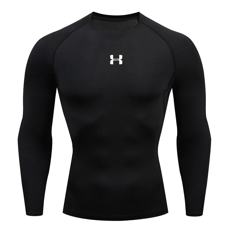 Men Running Compression T-shirt Long sleeves Sport Tees Gym Fitness Sweatshirt Male Jogging Tracksuit Homme Athletic Shirt Tops