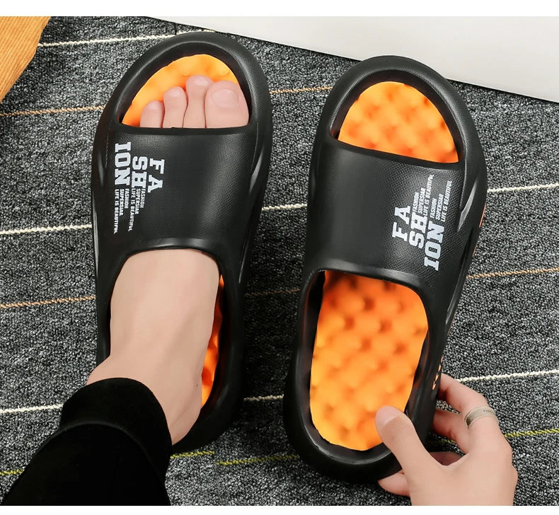 Summer Men Massage Slippers Indoor Outdoor Sandals Beach Casual Shoes Soft Sole Slides Men Flip-flops Men's Sandals Big Size 47