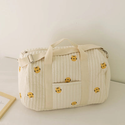 Name Custom Mommy Bag, Little Bear Mother and Baby Bag, Large Capacity Outgoing Storage Bag, Embroidered Handheld Crossbody Bag