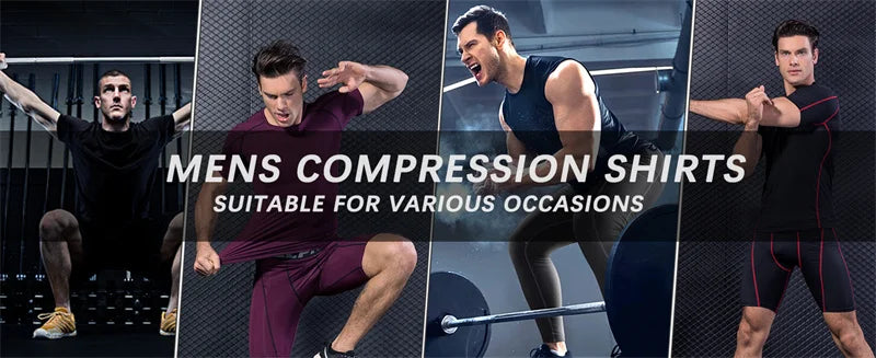 Bat Print Compression Shirts for Men Summer Short Sleeve Rash Guard Gym Workout Running Tshirt Athletic Quick Dry Tees Tops