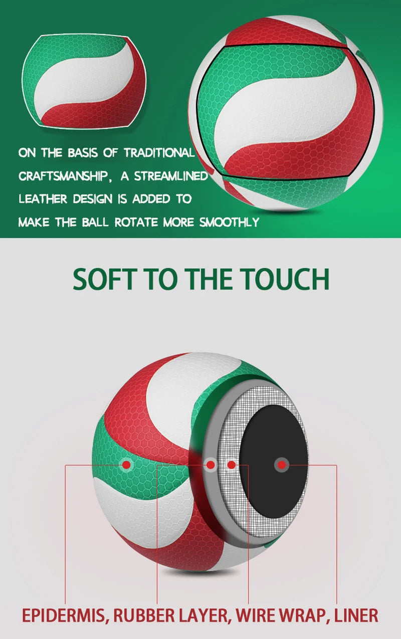 Molten Volleyball Size 5 Volleyball PU Ball for Students Adult and Teenager Competition Training Outdoor Indoor FLISTATEC