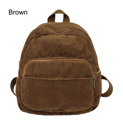 Casual Small Backpacks Aesthetic Corduroy Mini Backpack Purse Japanese Style Travel Roomly Double Shoulder Bags New Hot