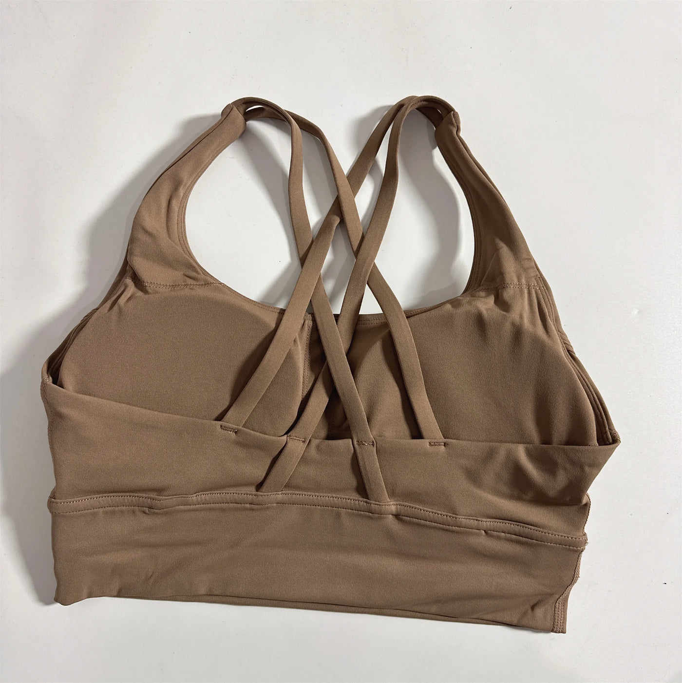 Solid Color Women Cross Back Fitness Underwear Soft Fitness Sport Bra Top Gym Yoga Athletic Workout With Chest Pad Comprehensive