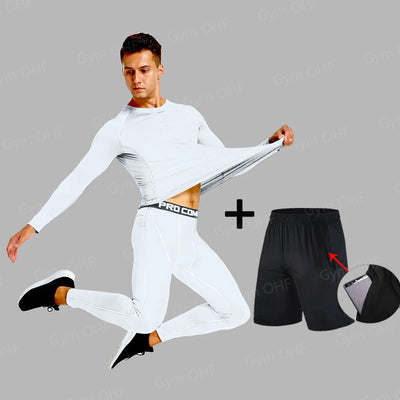 Men MMA Boxing Shorts Compression T Shirt Pants  Sportswear Spider
