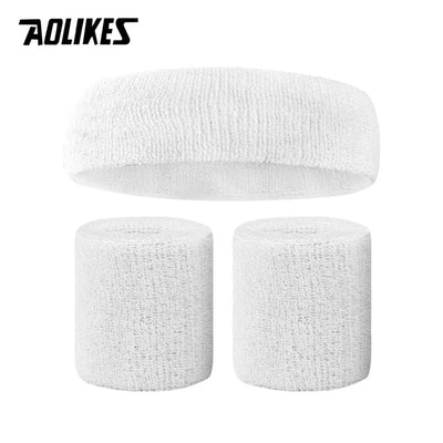 AOLIKES Sweat Band Headband Wristbands for Men - Head Wrist Sweatband Set - Ideal for Sports Athletics Event Workout Basketball