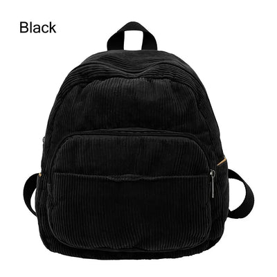 Casual Small Backpacks Aesthetic Corduroy Mini Backpack Purse Japanese Style Travel Roomly Double Shoulder Bags New Hot