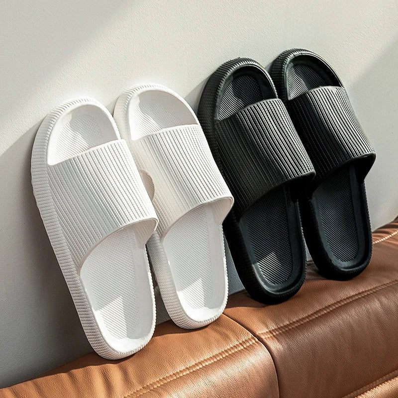 Support shoes home bathroom bath slippers female non-slip thick soles step on shit outside wearing sandals men