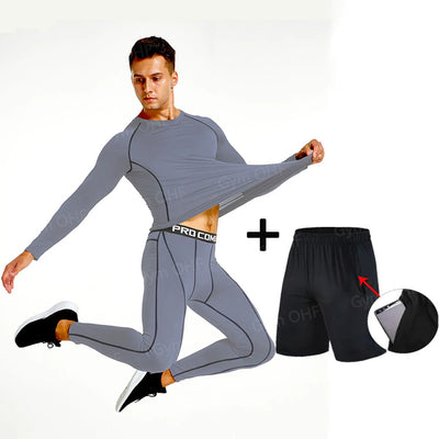 Men MMA Boxing Shorts Compression T Shirt Pants  Sportswear Spider
