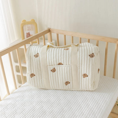 Name Custom Mommy Bag, Little Bear Mother and Baby Bag, Large Capacity Outgoing Storage Bag, Embroidered Handheld Crossbody Bag