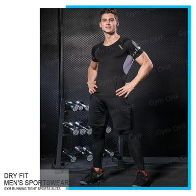 Men MMA Boxing Shorts Compression T Shirt Pants  Sportswear Spider