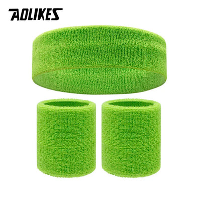 AOLIKES Sweat Band Headband Wristbands for Men - Head Wrist Sweatband Set - Ideal for Sports Athletics Event Workout Basketball