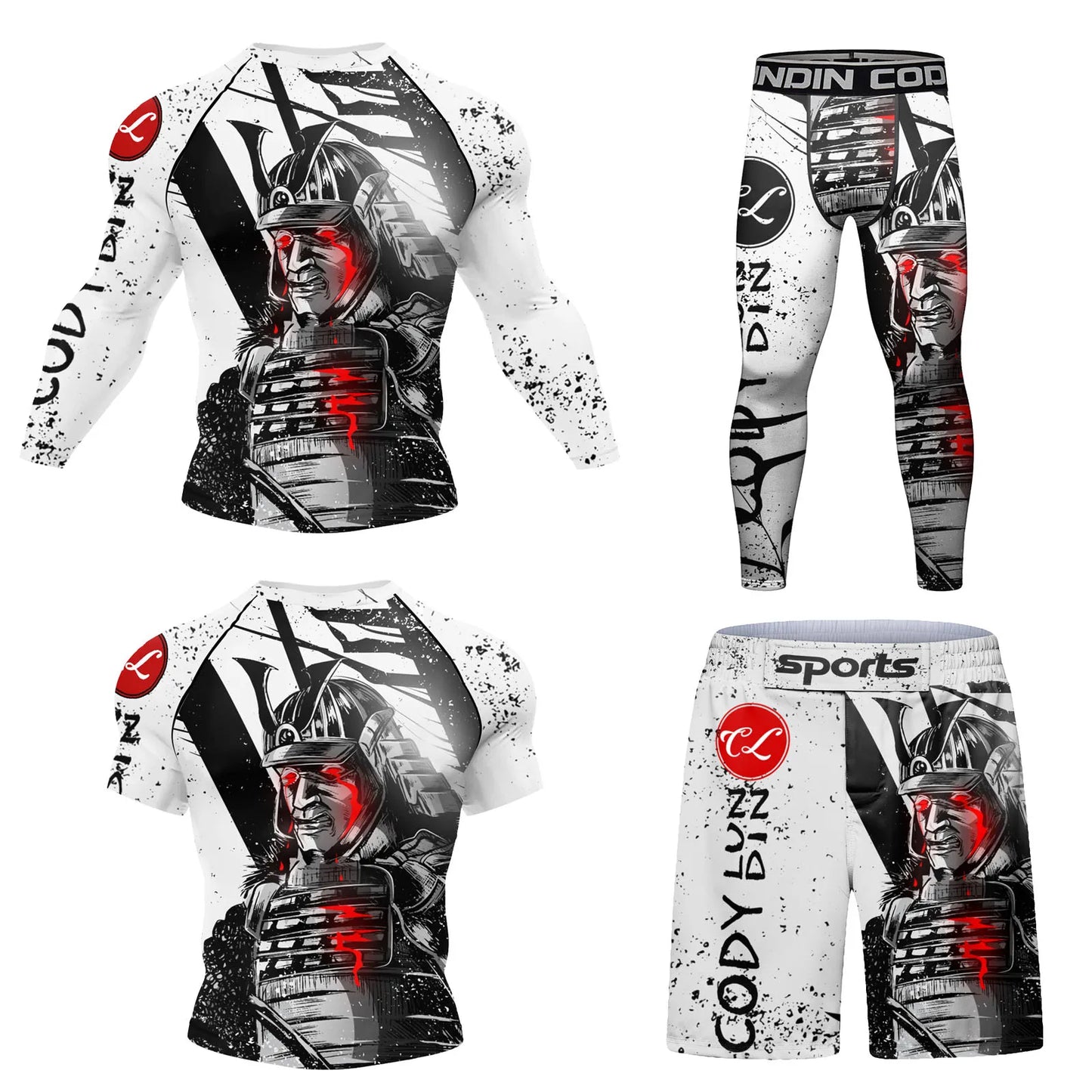 Hot sale Cody Lundin Durability MMA BJJ Rash Guard Tight Exercise Jogging T-Shirts+Pants 3D Print Compression Boxing Tracksuit